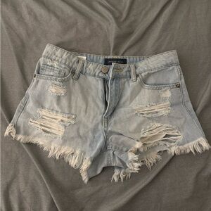 Aeropostale ripped light wash jean shorts